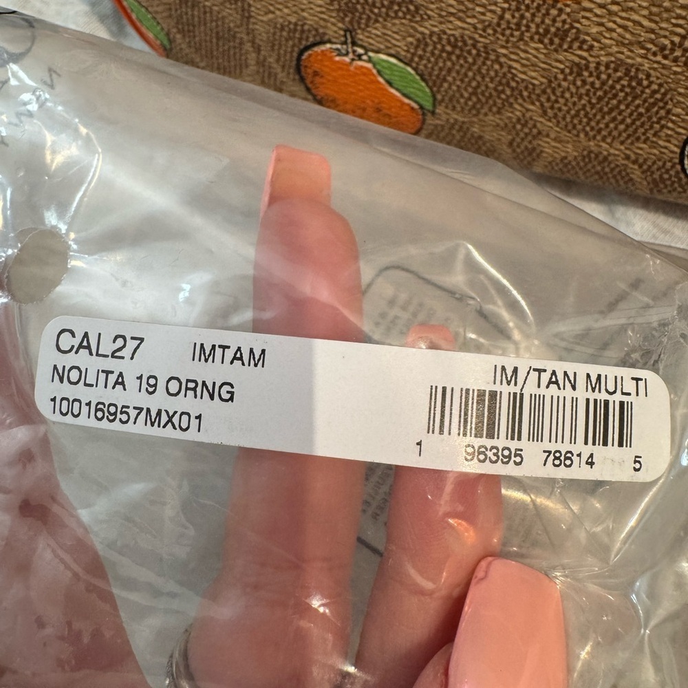 Coach Tan and Orange Citrus Nolita purse - Picture 2 of 3